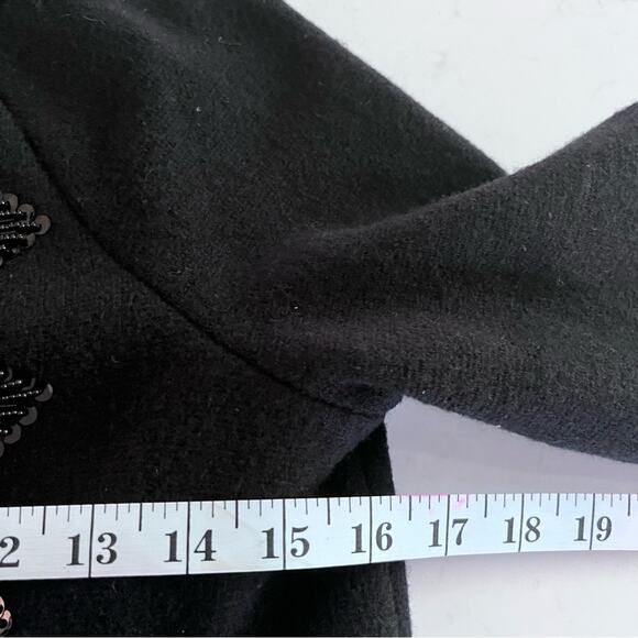 Elevenses black boiled wool beaded sequins minka jacket blazer cardigan XS - Picture 8 of 10